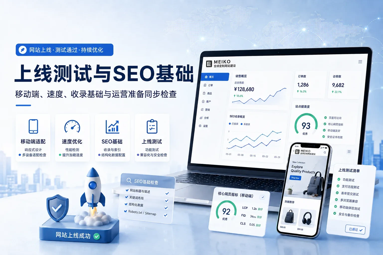 WooCommerce 商城上线前，除了功能测试，还需要同步检查移动端体验、页面速度、SEO基础和运营准备