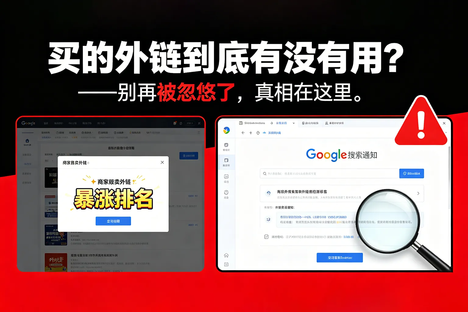 买的外链到底有没有用？——别再被忽悠了，真相在这里。